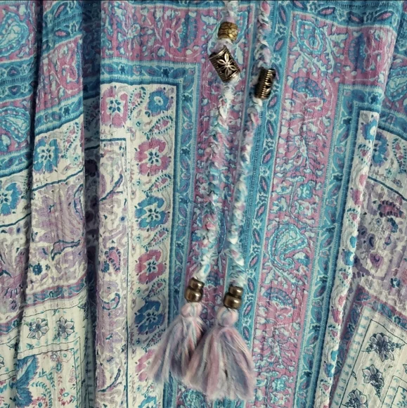 Zara* Printed Blue Midi Boho Dress - Picture 10 of 11